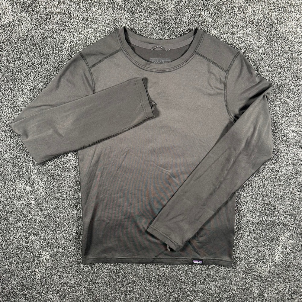 Patagonia Baselayer Kids L 12 Capilene Gray Long Sleeve Thermal Top Shirt